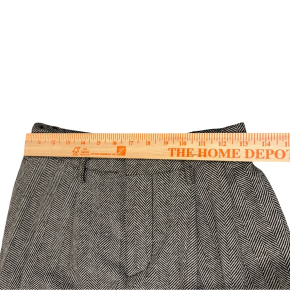 Urban Outfitters Herringbone Pleated Cuffed Wide Leg Trouser Pants Size 2 - Picture 7 of 9